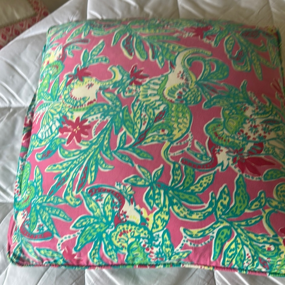 Lilly Pulitzer Pink and Green Pillow